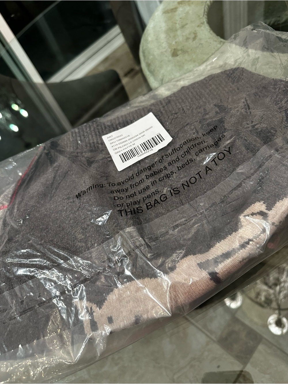 New with Tag! $128 Pilcro Anthropologie Womens Gray Deer Crewneck Sweater sz M - Picture 10 of 10